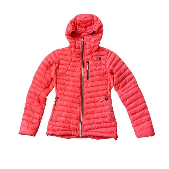 The North Face Steep Series Orange Hooded Lightweight Down Puffer Jacket - Picture 1 of 10